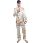 shells pattern Men s Long Sleeve Satin Pajamas Set