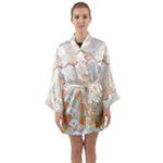 shells pattern Long Sleeve Satin Kimono