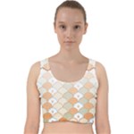 shells pattern Velvet Racer Back Crop Top