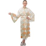 shells pattern Maxi Velvet Kimono