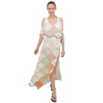 shells pattern Maxi Chiffon Cover Up Dress