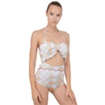 shells pattern Scallop Top Cut Out Swimsuit