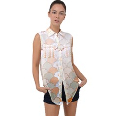 Sleeveless Chiffon Button Shirt 