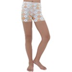 shells pattern Kids  Lightweight Velour Yoga Shorts