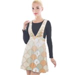 shells pattern Plunge Pinafore Velour Dress