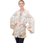 shells pattern Long Sleeve Velvet Kimono 