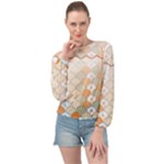 shells pattern Banded Bottom Chiffon Top