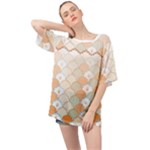 shells pattern Oversized Chiffon Top