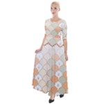 shells pattern Half Sleeves Maxi Dress