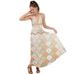 shells pattern Backless Maxi Beach Dress