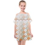 shells pattern Kids  One Piece Chiffon Dress