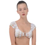 shells pattern Cap Sleeve Ring Bikini Top