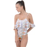 shells pattern Drape Piece Swimsuit