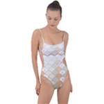 shells pattern Tie Strap One Piece Swimsuit