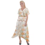 shells pattern Cross Front Sharkbite Hem Maxi Dress