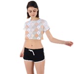 shells pattern Tie Back Short Sleeve Crop T-Shirt