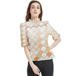 shells pattern Frill Neck Blouse