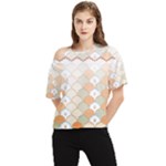 shells pattern One Shoulder Cut Out T-Shirt