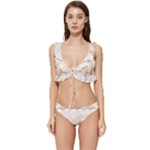 shells pattern Low Cut Ruffle Edge Bikini Set