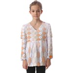 shells pattern Kids  V Neck Casual Top