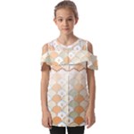 shells pattern Fold Over Open Sleeve Top