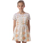 shells pattern Kids  Short Sleeve Pinafore Style Dress