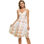 shells pattern Sleeveless Tie Front Chiffon Dress