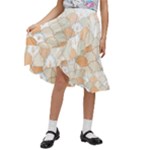 shells pattern Kids  Ruffle Flared Wrap Midi Skirt