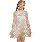 shells pattern Kids  Halter Collar Waist Tie Chiffon Dress