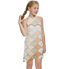 Kids  Halter Collar Waist Tie Chiffon Dress 