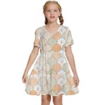 shells pattern Kids  Short Sleeve Tiered Mini Dress