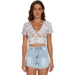 shells pattern V-Neck Crop Top