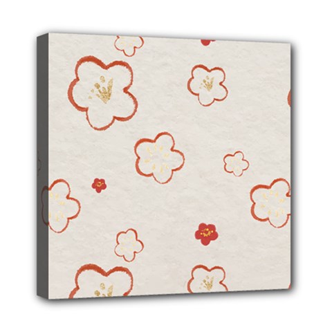 Floral Pattern Mini Canvas 8  x 8  (Stretched) from ArtsNow.com