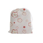 Floral Pattern Drawstring Pouch (Large)