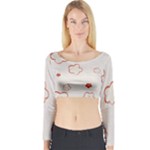 Floral Pattern Long Sleeve Crop Top