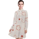 Floral Pattern Long Sleeve Chiffon Shirt Dress