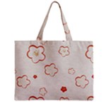 Floral Pattern Zipper Mini Tote Bag