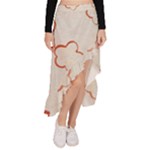 Floral Pattern Asymmetrical Ruffle Hem Skirt 