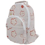 Floral Pattern Rounded Multi Pocket Backpack