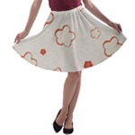 Floral Pattern A-line Skater Skirt