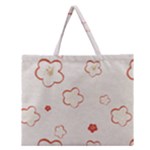 Floral Pattern Zipper Large Tote Bag