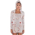 Floral Pattern Long Sleeve Hooded T-shirt