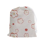 Floral Pattern Drawstring Pouch (XL)