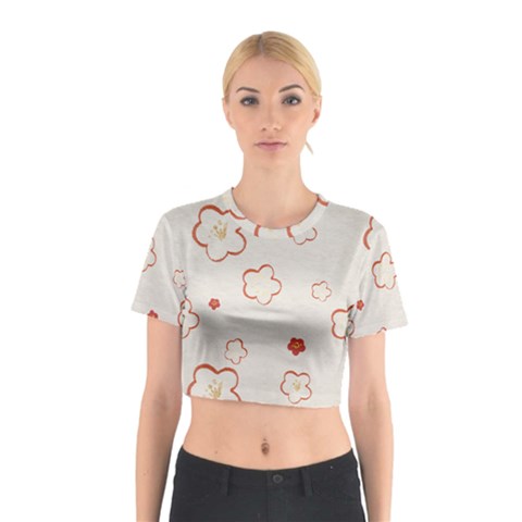 Floral Pattern Cotton Crop Top from ArtsNow.com