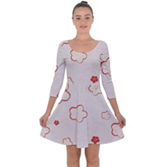 Quarter Sleeve Skater Dress 