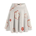 Floral Pattern High Waist Skirt