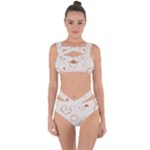 Floral Pattern Bandaged Up Bikini Set 