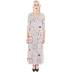 Floral Pattern Quarter Sleeve Wrap Maxi Dress