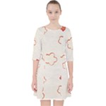 Floral Pattern Quarter Sleeve Pocket Dress