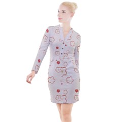 Button Long Sleeve Dress 